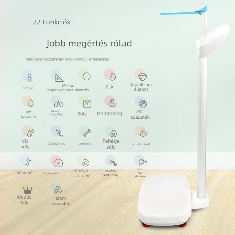 Testmagasság- és testsúlymérleg testzsír-méréssel — digitális elektronikus mérleg felnőtteknek, gyermekeknek és diákoknak, otthoni használatra