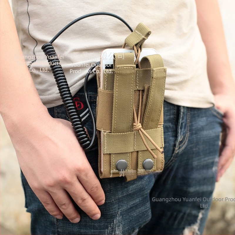 EDC Többcélú taktikai telefon táska MOLLE-ral, Power Bank zseb, Uniszex, kültéri kamuflázs dizájn