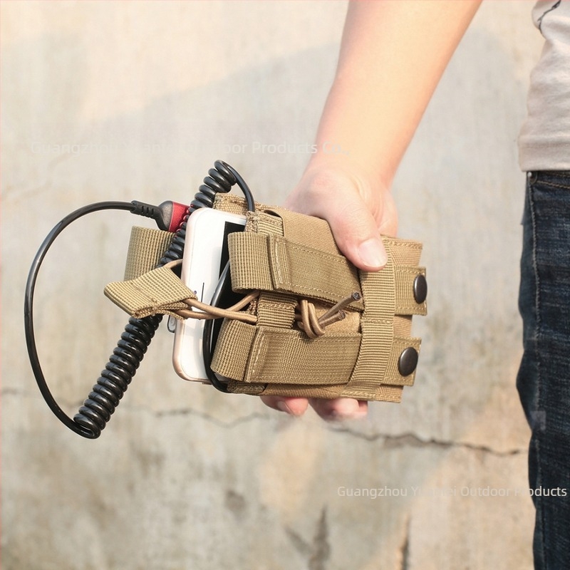EDC Többcélú taktikai telefon táska MOLLE-ral, Power Bank zseb, Uniszex, kültéri kamuflázs dizájn