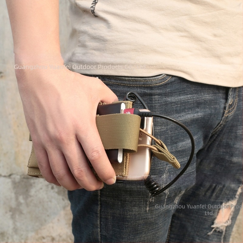 EDC Többcélú taktikai telefon táska MOLLE-ral, Power Bank zseb, Uniszex, kültéri kamuflázs dizájn