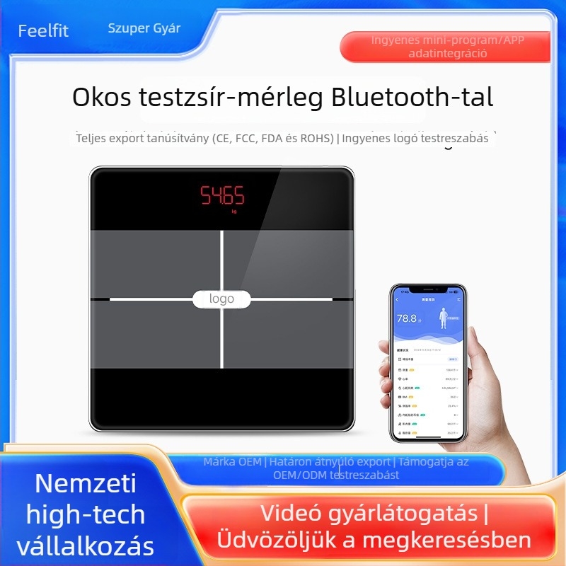 Testzsírszázalék mérleg, okos otthoni elektronikus mérleg, magas precizitású testsúlymérleg