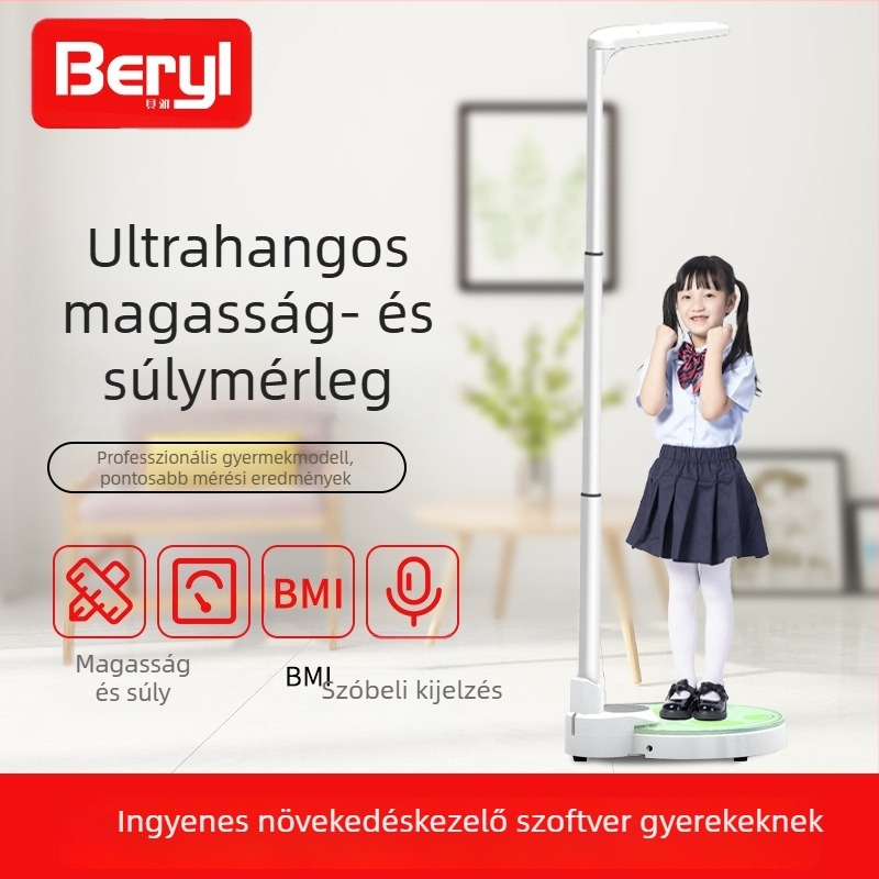 Gyerekeknek szóló testsúlymérleg, 200 kg kapacitás, hálózatról működik, magáncímkés kompatibilitás