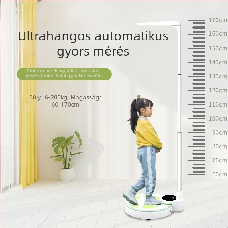 Gyerekeknek szóló testsúlymérleg, 200 kg kapacitás, hálózatról működik, magáncímkés kompatibilitás
