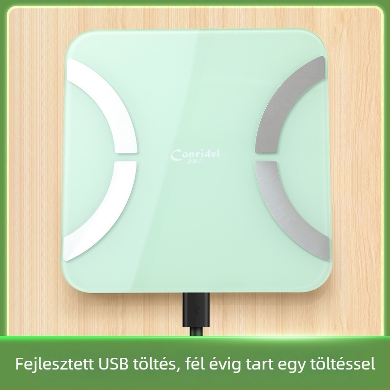 Bluetooth testzsírs mérleg otthoni edzőterembe, újratölthető, vezeték nélküli adatszinkronizáció, Android/iOS kompatibilis, súlytartomány 0,2–180 kg