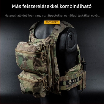 Wosport kültéri többfunkciós, levehető hátizsák V5 PC hátsó panellel, valódi nylon anyag, uniszex, 2022 nyár, szabadtéri sportokra, katonai kamufláž stílusú