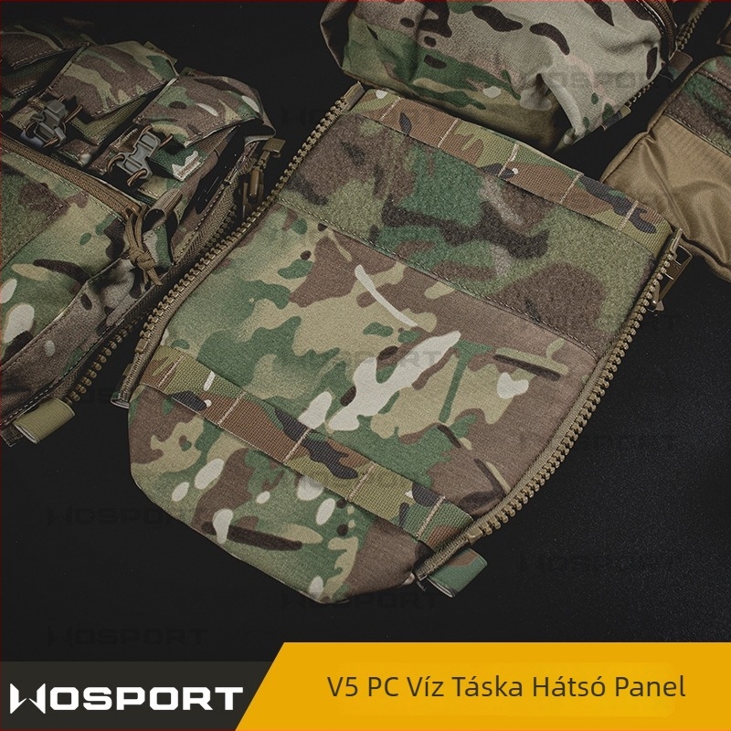 Wosport hátpanel vízcsomaghoz – Nagy kapacitás, Kétoldalas cipzár, Kamuflált nylon, Uniszex, 2022 nyár