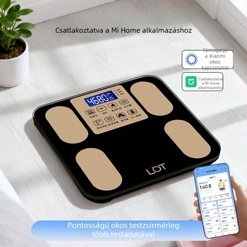 Lot testzsír mérleg USB tápegyséssel, súlymérés, testzsír, kalória mérés, kapacitás 180 kg