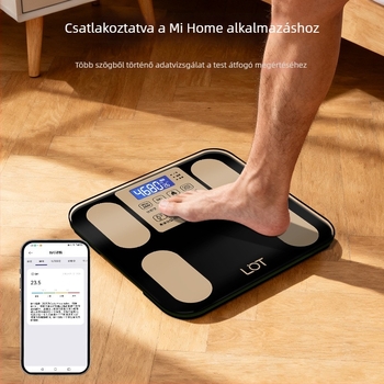 Lot testzsír mérleg USB tápegyséssel, súlymérés, testzsír, kalória mérés, kapacitás 180 kg