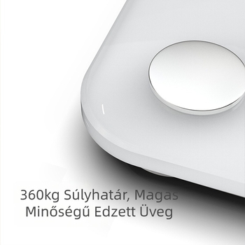 Bluetoothos testzsírmérő mérleg, 180 kg teherbírás, méri a testsúlyt, testzsírt, kalóriákat és nedvességet, USB töltés