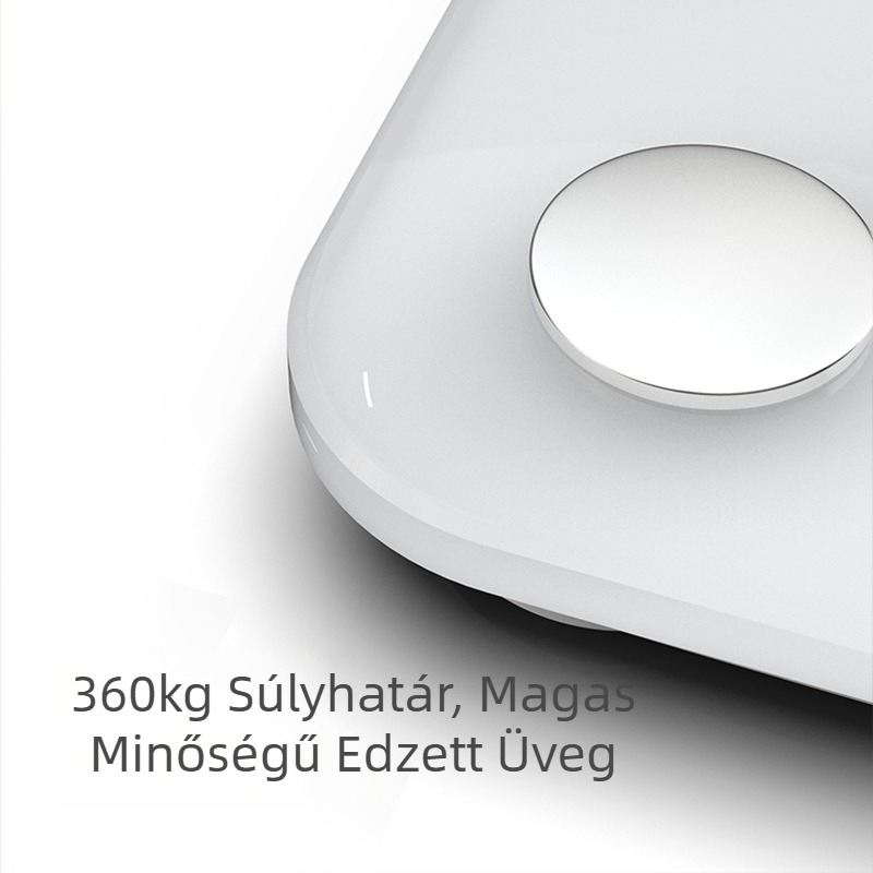 Bluetoothos testzsírmérő mérleg, 180 kg teherbírás, méri a testsúlyt, testzsírt, kalóriákat és nedvességet, USB töltés