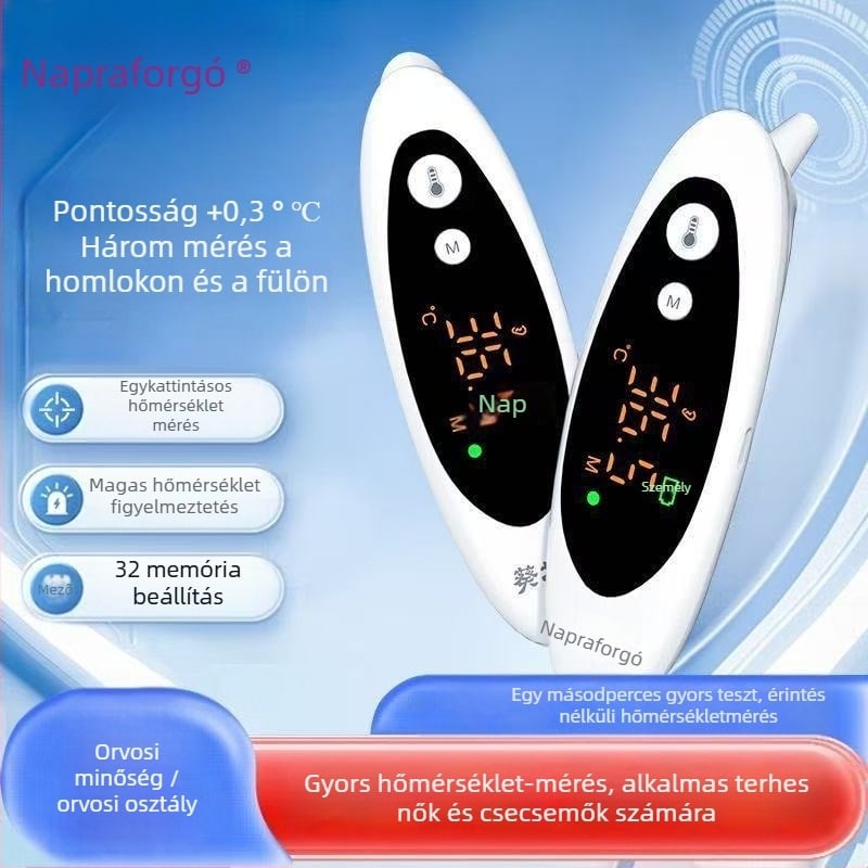 Sunflower HSYL-03 Infravörös homlok- és fülhőmérő, érintés nélküli hőmérsékletmérés, gyermekeknek és csecsemőknek