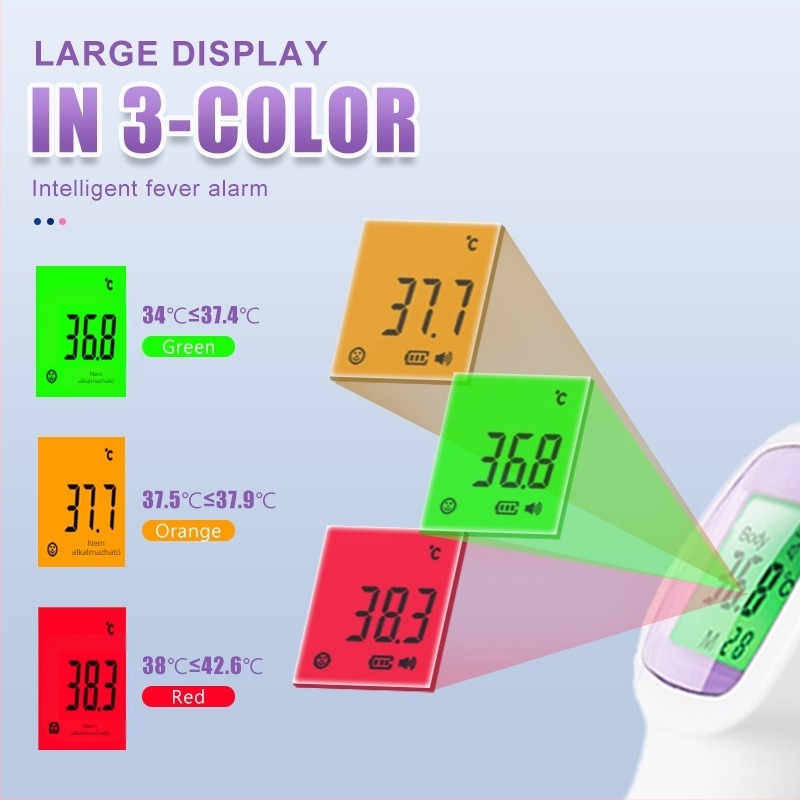 AIQUE T606 érintés nélküli infravörös homlokhőmérő, tárgy- és testhőmérséklet mérés, 105 g, hordozható kézi készülék