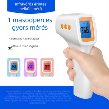 HA-650 Infravörös homlokhőmérő, nagy pontosságú, érintés nélküli, egygombos mérés, test- és tárgyhőmérséklet mérése, háromszínű háttérvilágítás