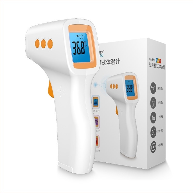 HA-650 Infravörös homlokhőmérő, nagy pontosságú, érintés nélküli, egygombos mérés, test- és tárgyhőmérséklet mérése, háromszínű háttérvilágítás