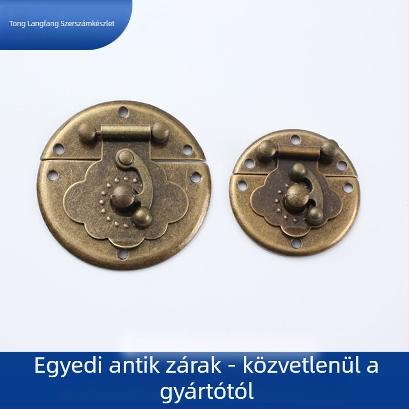 Vintage poggyászcsat vasból, Tonglang Square márka, új kínai stílusú, antik felület, alkalmas fára való dobozokra, kézműves tárgyakra és bútorokra