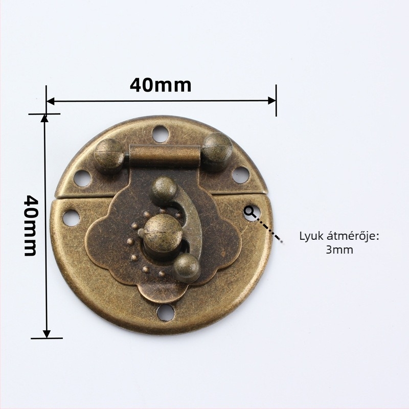 Vintage poggyászcsat vasból, Tonglang Square márka, új kínai stílusú, antik felület, alkalmas fára való dobozokra, kézműves tárgyakra és bútorokra