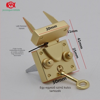 Gombos zár ékszerdobozokhoz és szivar-dobozokhoz — cinkötvözet, elasztikus csippzár, alkalmas ékszer- és ajándékdobozokhoz, kozmetikai és bőrápolási dobozokhoz, két beépítési opcióval