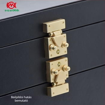 Gombos zár ékszerdobozokhoz és szivar-dobozokhoz — cinkötvözet, elasztikus csippzár, alkalmas ékszer- és ajándékdobozokhoz, kozmetikai és bőrápolási dobozokhoz, két beépítési opcióval