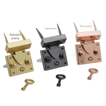 Gombos zár ékszerdobozokhoz és szivar-dobozokhoz — cinkötvözet, elasztikus csippzár, alkalmas ékszer- és ajándékdobozokhoz, kozmetikai és bőrápolási dobozokhoz, két beépítési opcióval