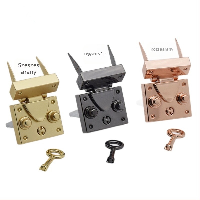 Gombos zár ékszerdobozokhoz és szivar-dobozokhoz — cinkötvözet, elasztikus csippzár, alkalmas ékszer- és ajándékdobozokhoz, kozmetikai és bőrápolási dobozokhoz, két beépítési opcióval