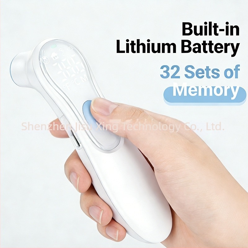 2-in-1 érintésmentes infravörös hőmérő AD812 — fej és fül mérés, gyors <1 s, pontosság ±0.1°C, üzemmód fülre és homlokra, történeti adatok tárolása