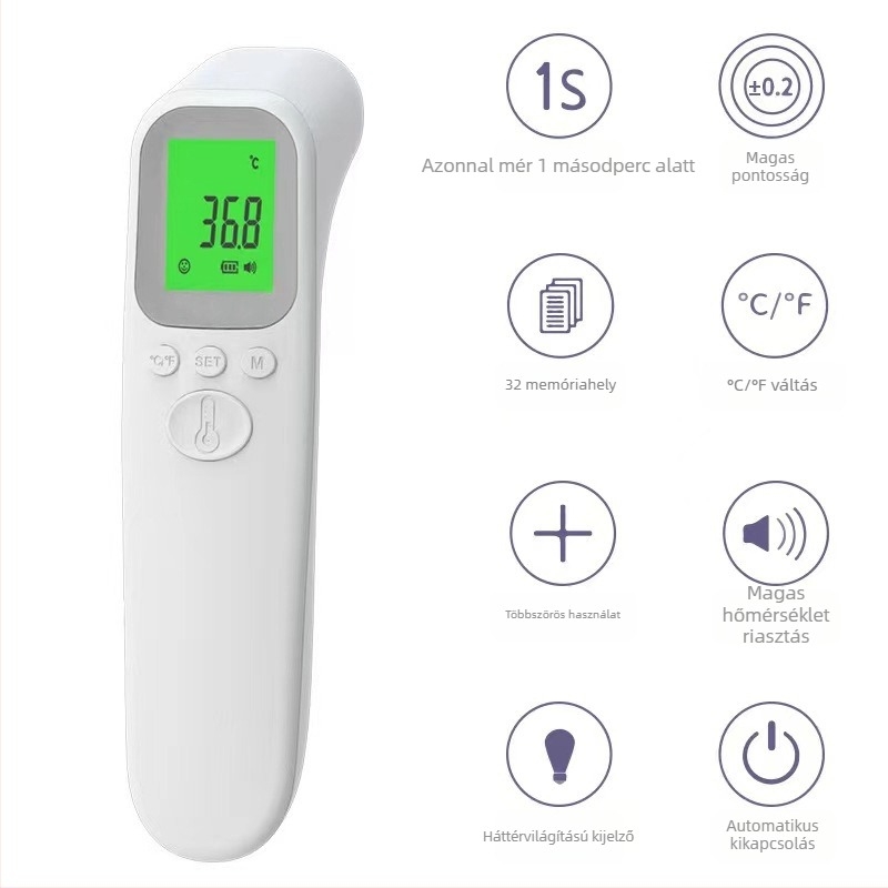 TIANYI Ad802 infravörös homlokhőmérő gyerekeknek, test- és tárgy mérési módokkal, AAA elem