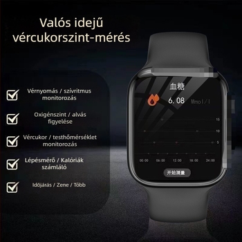 M9 okosóra: szívritmus, vérnyomás és vér oxigén monitorozás, vízálló, Android-kompatibil