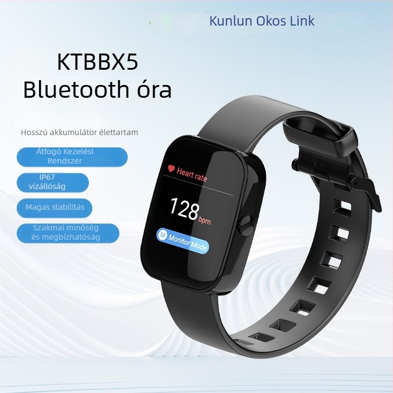 Okosóra alvásfigyeléssel, Bluetooth, mágneses töltés, vízálló mindennapi használathoz, TFT kijelző
