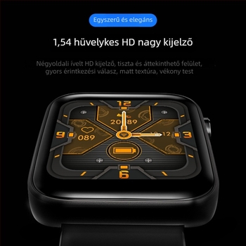 T68 okosóra szilikon óraszíjjal, négyszögletes számlap, lépésszámláló, 250mAh akkumulátor, iOS-kompatibilis