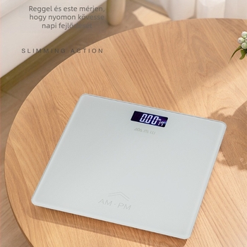 Testtömeg-mérleg – otthoni precíz elektronikus mérleg, intelligens egészségmérleg kollégiumi használatra, teherbírás 150 kg, lépésköz 0,2 kg