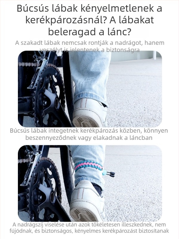 Meilong Reflektív kerékpáros lábszíj csattal – szövött pánt éjszakai bringázáshoz