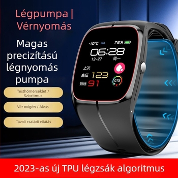 Okosóra egészségügyi monitorozással (szívritmus, vérnyomás, vér oxigénszintje, testhőmérséklet, alváskövetés)