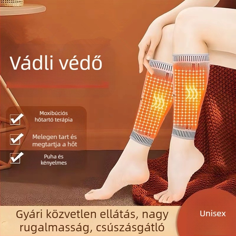 Grafénos vádliprotktor, melegítő sportos lábszárvédő, boka- és térdvédő, uniszex