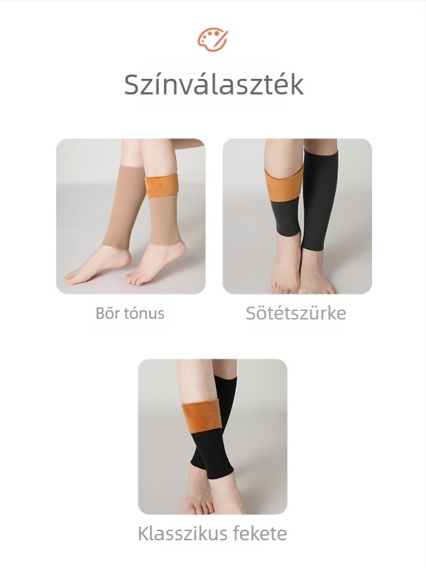 Polár béléses lábszármelegítő zokni, férfiaknak és nőknek, védelem a bokának és a lábszárnak