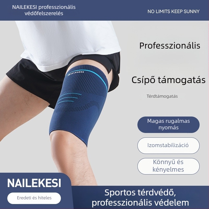 Férfi kompressziós combvédő sportokra – védelem izomnyújtások ellen, futás, guggolás, kosárlabda és futball