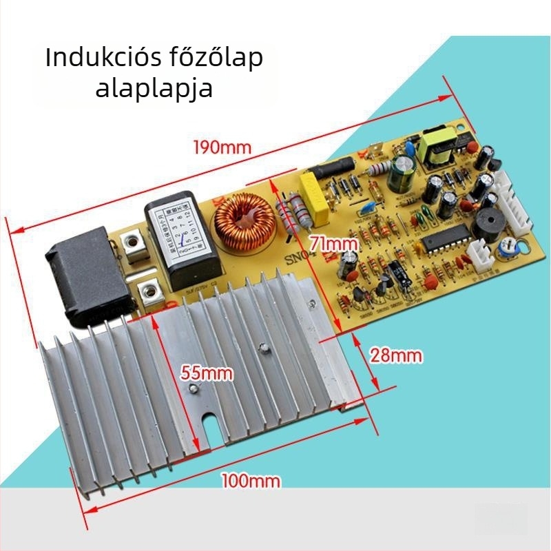 Indukciós főzőlap alaplap, univerzális áramkörlap, módosító tábla, javító alkatrészek