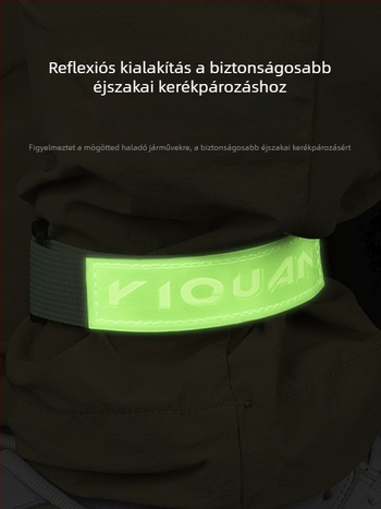 Kerékpár lábszalagok kötőcsíkkal, út- és hegyi kerékpárokhoz, PVC + nylon, modell 04BL0011, fényvisszaverő éjszakai kerékpározáshoz