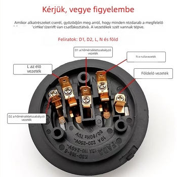 Vízforraló alapcsatlakozó – elektromos fűtő kiegészítő, modell Five-ring thermostat, vezetékes használatra