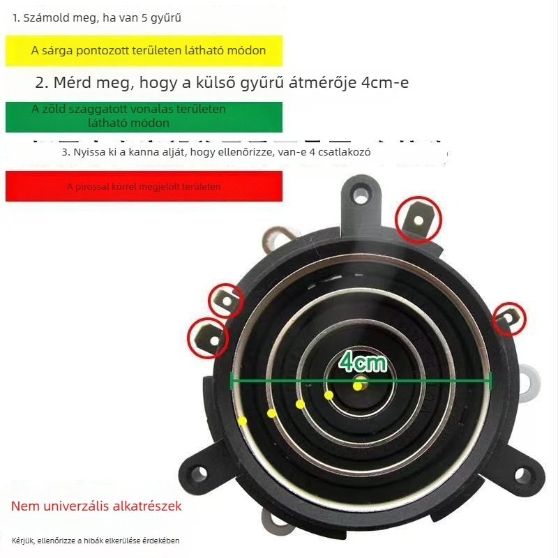 Vízforraló alapcsatlakozó – elektromos fűtő kiegészítő, modell Five-ring thermostat, vezetékes használatra