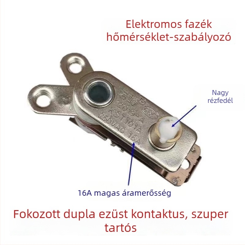 Elektromos wok termosztát háromszög kapcsolóval, 10A univerzális hőmérséklet-szabályozó