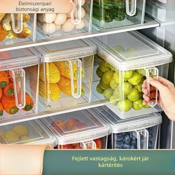 Hűtőszekrény tároló doboz – átlátszó, zárható, megőrzi a frissességet, műanyag, hordozható