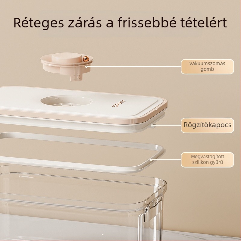 Crisper box – műanyag felépítés, frissen tartja, zárható, származás Guangdong, márka SPXY