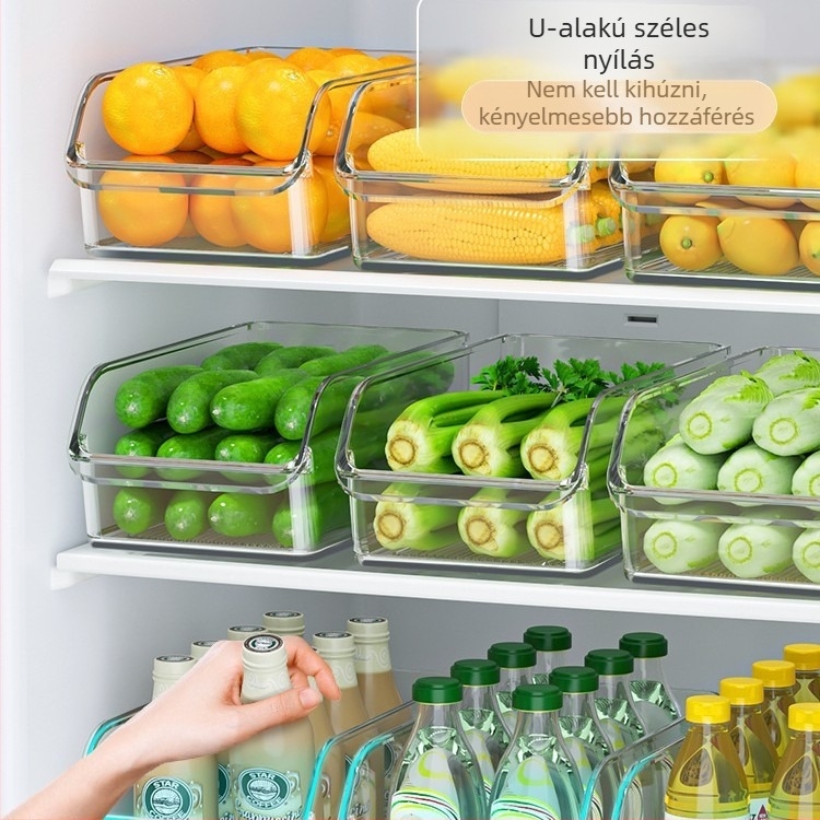 Hűtőszekrénybe való tároló doboz tojások és élelmiszerek számára, fiókos rendező, PET anyag, egyszerű stílus, Independent márka