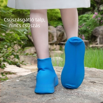 Gyerekek latex cipővédői, vízállóak, csúszásmentesek, kopásállóak, hóállóak, kültéri utazásokhoz vastagított kivitel.