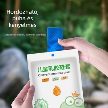 Gyerekek latex cipővédői, vízállóak, csúszásmentesek, kopásállóak, hóállóak, kültéri utazásokhoz vastagított kivitel.