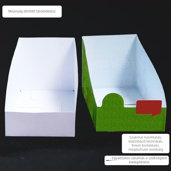 Átlátszó műanyag display doboz nassolnivalókhoz, skos nyílással, nyitott tetővel, logó nyomtatva