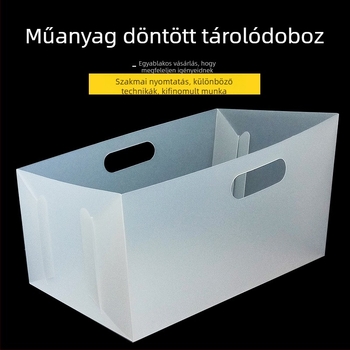 Átlátszó műanyag display doboz nassolnivalókhoz, skos nyílással, nyitott tetővel, logó nyomtatva