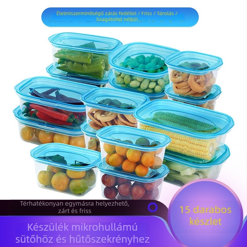 Élelmiszer-tároló doboz, műanyag, minimalistás dizájn, hordozható, zárható