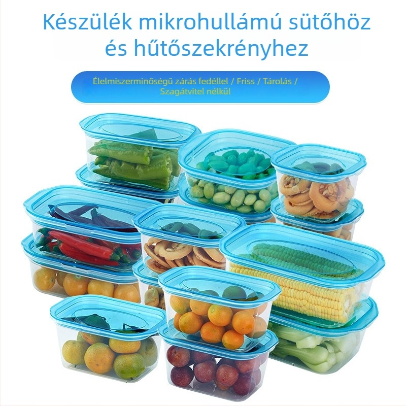 Élelmiszer-tároló doboz, műanyag, minimalistás dizájn, hordozható, zárható