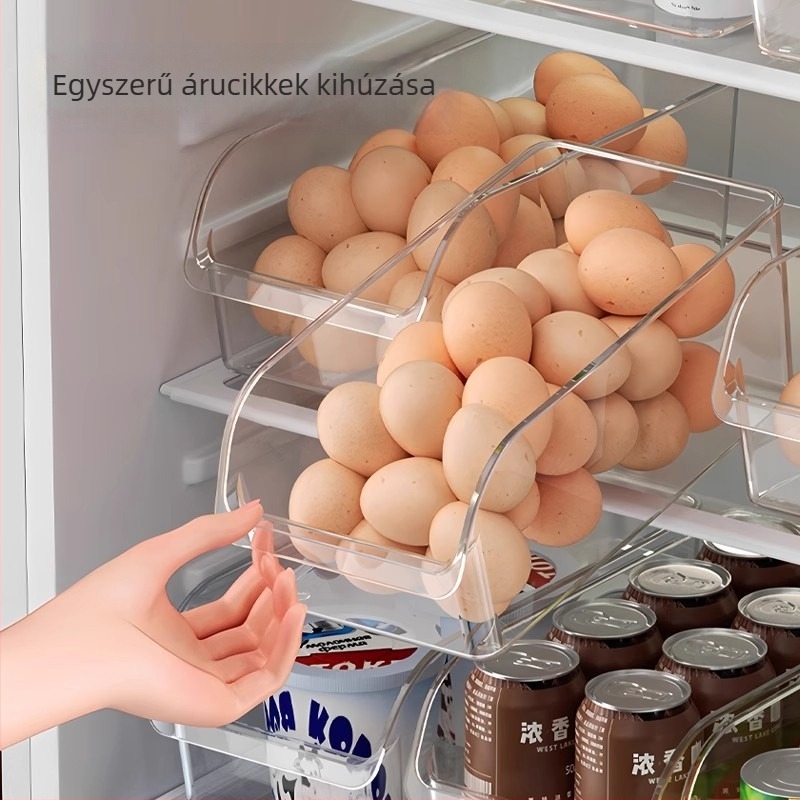 Hűtőszekrény tároló doboz — modern minimalista stílus, PET anyag, tárolási funkció